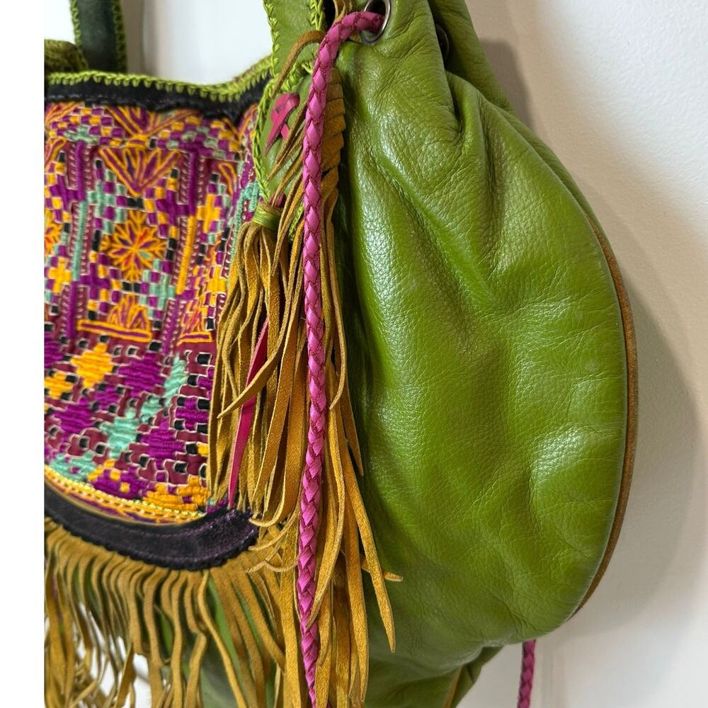 Ibiza World Family Handbag Women's Handcrafted Leather Embroidered Boho Artsy - Picture 8 of 16